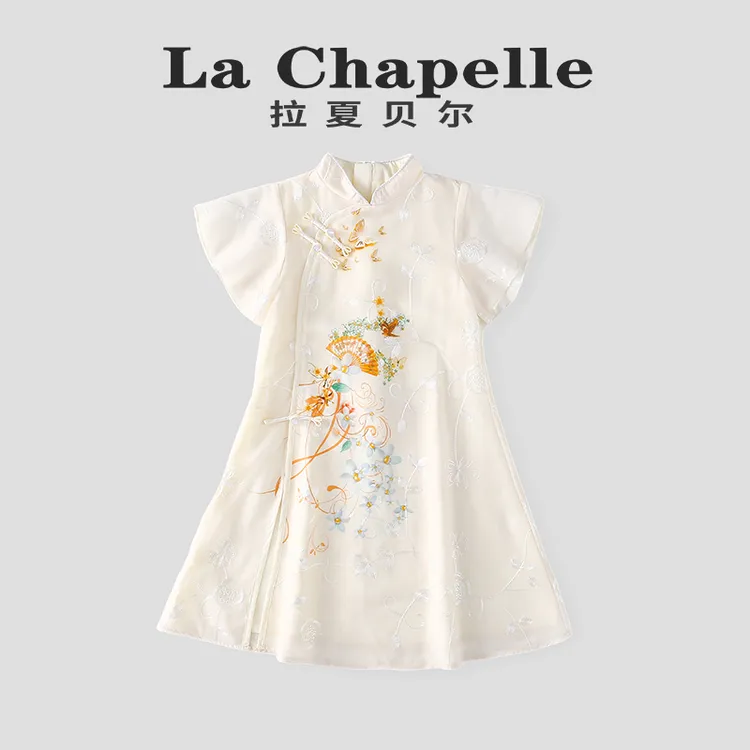 La Chapelle【拉夏贝尔】女童连衣裙夏季复古女孩中国风孩子LB499