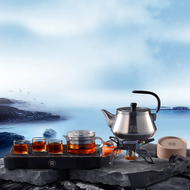吉谷TY便携旅行茶具套装功夫茶具带茶盘户外玻璃泡茶烧水壶快客杯