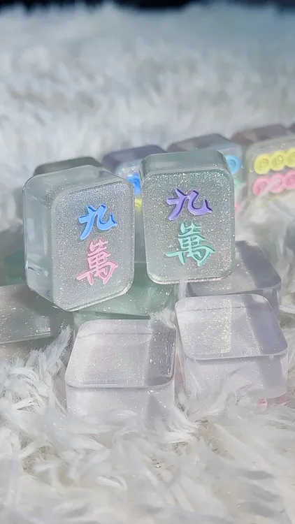 麻将摆件电脑桌面车载创意麻将挂件配饰可做钥匙扣