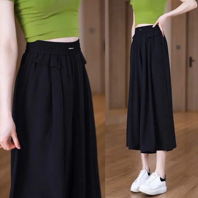 清凉裙裤女2025新款夏季薄款小个子裤裙七分海边沙滩阔腿裤子显瘦