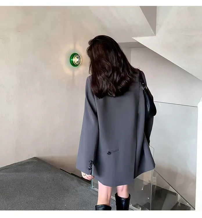 （小象专属）2025春秋新款西装外套女韩版后开叉休闲宽松小西服