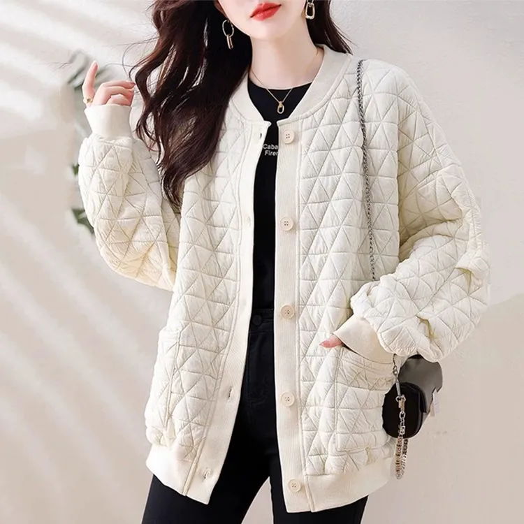 棉服外套女2025年春秋新款胖妹妹设计感小众棒球服开衫上衣慵懒风