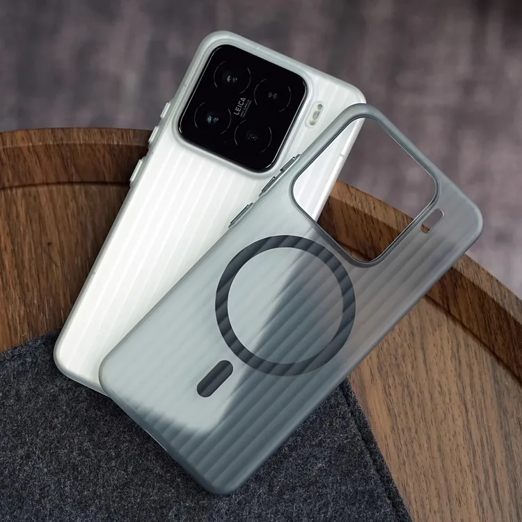 瓦楞磁吸磨砂适用小米15手机壳小米17promax超薄散热14透明防摔硬