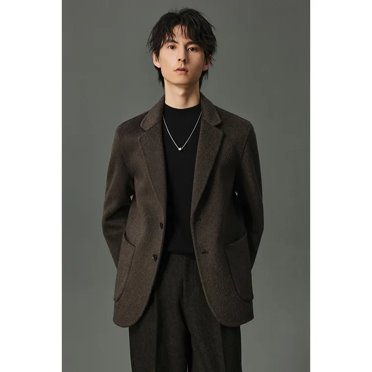 【双面短款羊毛西装外套】春秋男士绵羊毛西服休闲百搭修身上衣M635