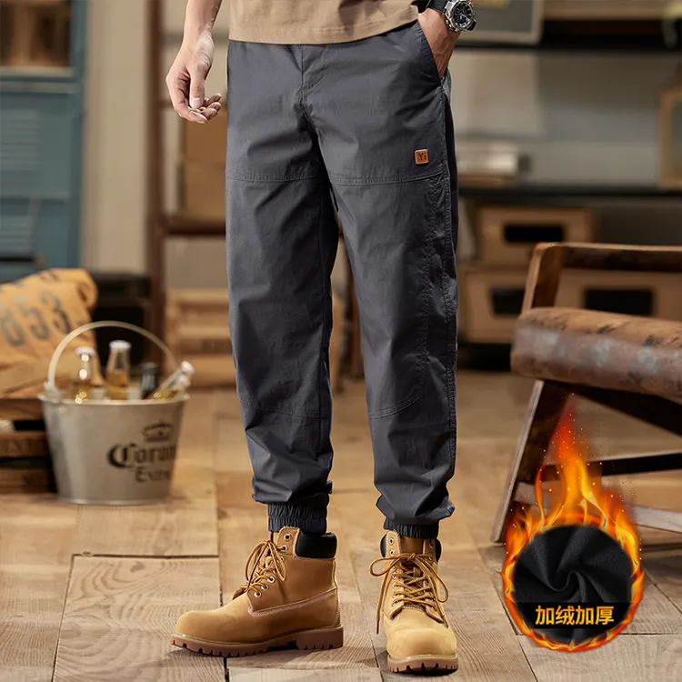 冬季裤子薄款重磅宽松美式复古直筒秋冬百搭高品质工装工装七分裤