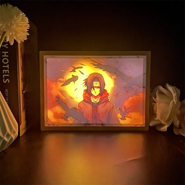 火影宇智波鼬灯光画usb小夜灯三色鼬神忍者动漫手办周边景品led灯