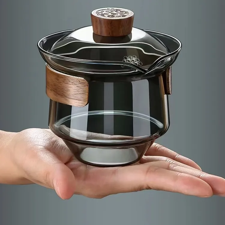 玻璃盖碗茶盖碗茶杯防烫三才盖碗大号茶具玻璃盖碗泡茶简约防烫手
