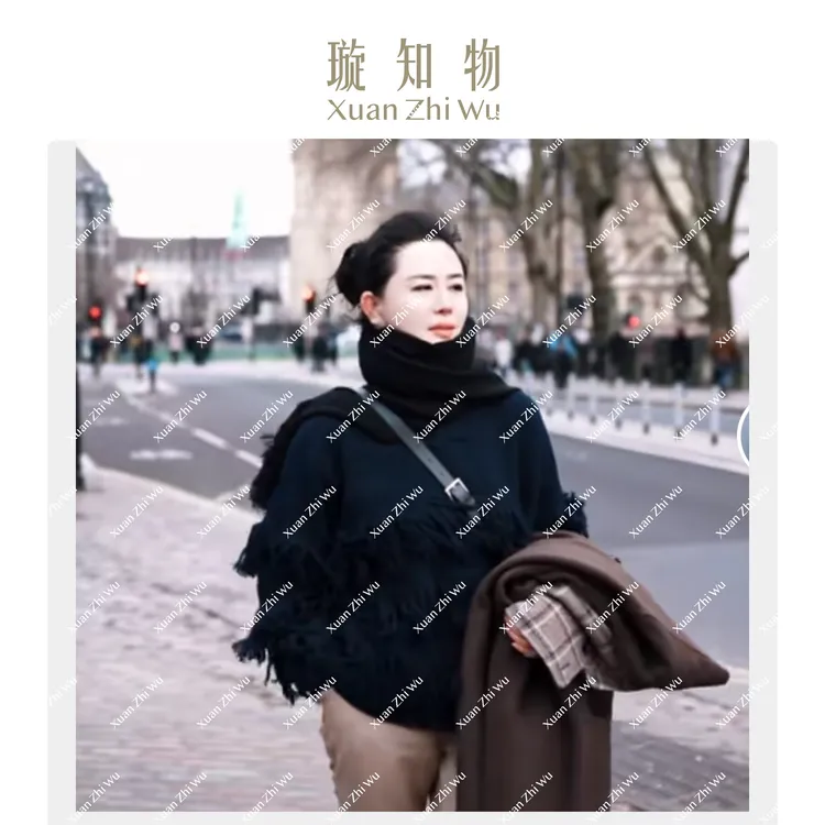 璇知物「Xuan」卡农毛衫 1oo绵羊毛夜蓝色气质休闲毛衣王璇原创设计