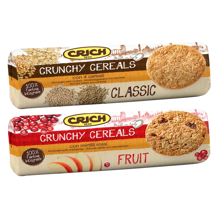 可意奇意大利进口全麦松脆饼高膳食纤维粗粮饼干原味蔓越莓味250g