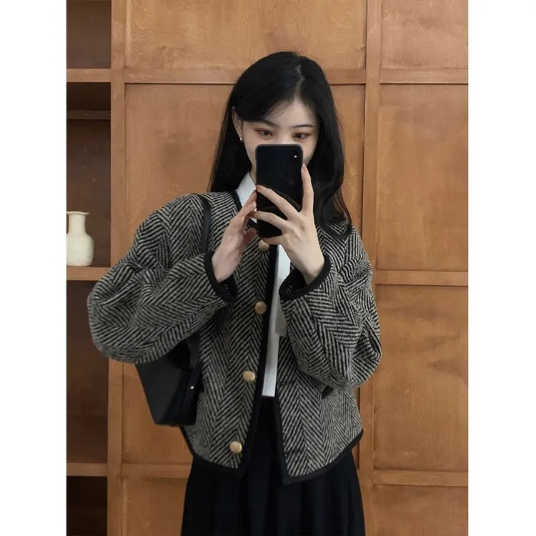 小香风外套女新款法式复古春秋款高级感短款夹克开衫上衣女春秋款
