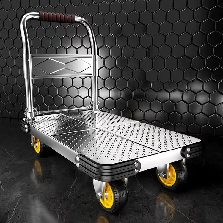 钢板手推车便携折叠拖车搬运手推车搬运车可折叠拉货购物车小推车商品图