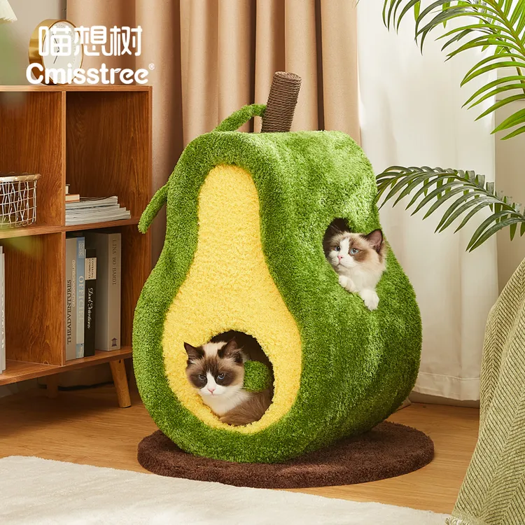 【达人专属】喵想树牛油果猫窝趣味可爱耐咬宠物床猫窝宠物窝别墅