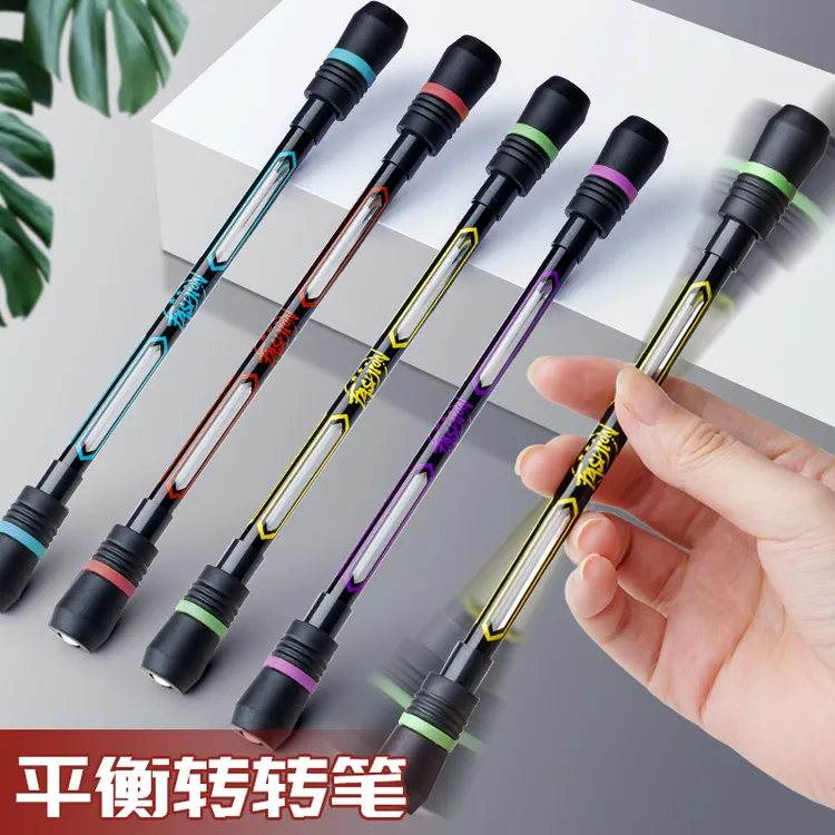 旋风转转笔新手学生可写字黑色中性笔0.5炫酷神器比赛磨砂抗防摔