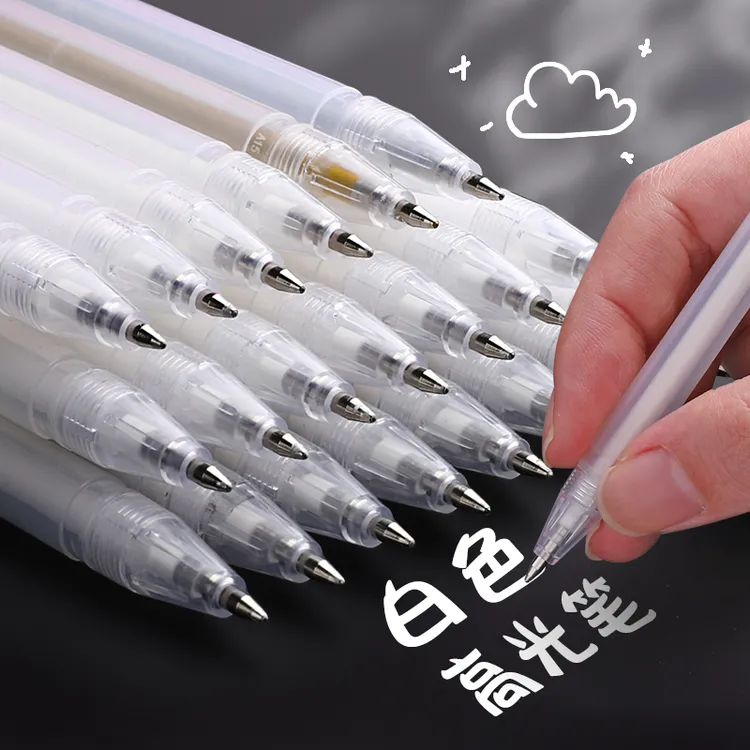 白色高光笔绘画笔美术高光白笔勾线笔美术生儿童描金笔画画勾边笔