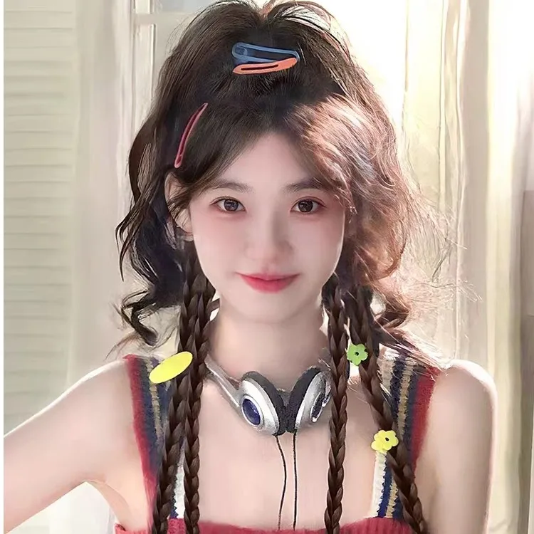 假发辫女y2k甜酷辣妹假辫喷泉鸡窝头蓬松假发抓夹马尾网红拳击辫