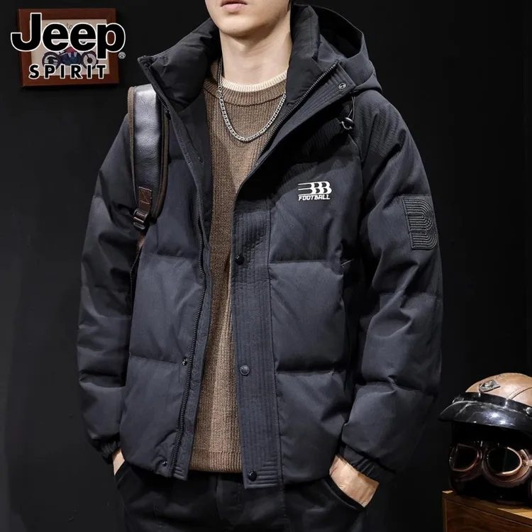 jeep吉普连帽羽绒服男冬季2025新款加厚保暖外套东北羽绒服男款