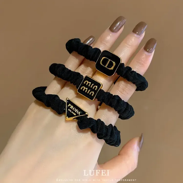 小香风黑色小肠圈橡皮筋网红高级感发绳气质发饰头绳百搭韩版头饰