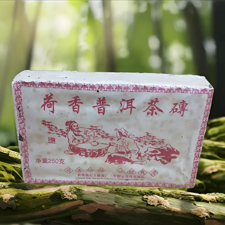 云南2006年杨记天缘荷香熟茶250克/砖荷香醇厚绵滑干仓