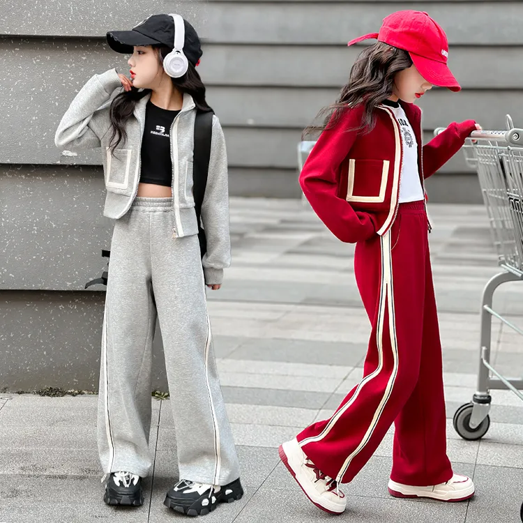 女童套装秋装运动中大童秋款2025新款洋气春秋季时髦儿童两件套潮
