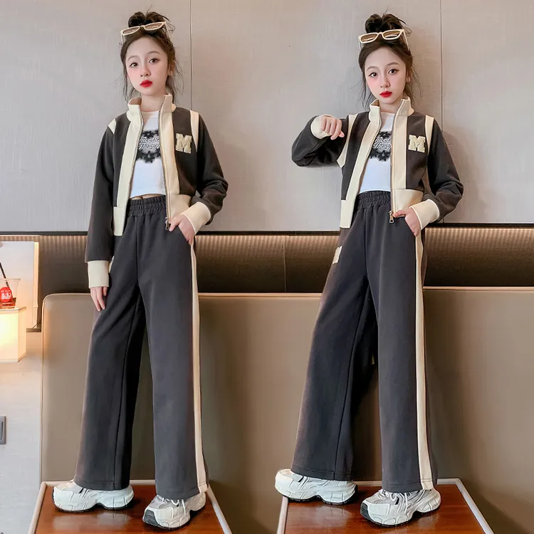 女童套装秋冬季加绒加厚中大童冬装2025新款洋气冬款儿童两件套潮