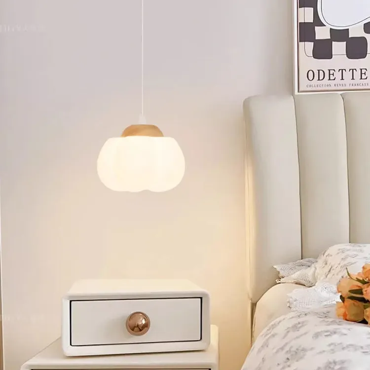 奶油风棉花床头吊灯简约温馨客厅沙发背景墙阳台网红奶油风小吊灯