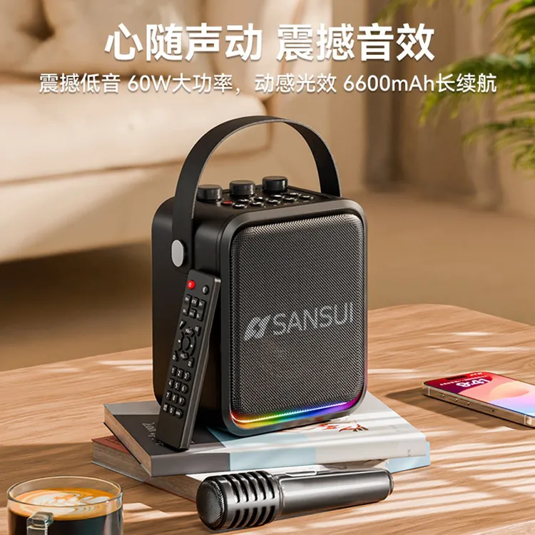 T91手提小音响山水便携户外k歌一体机大音量