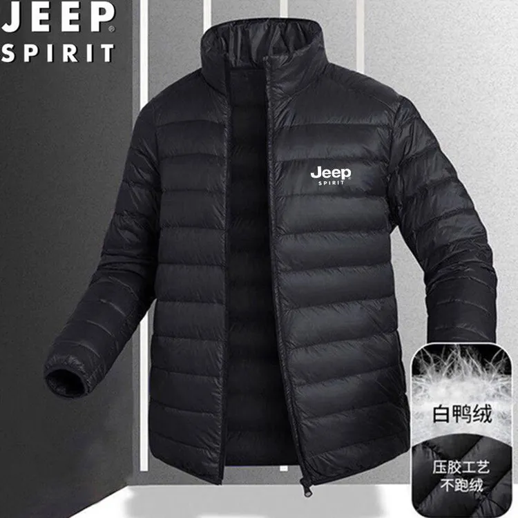 JEEP吉普轻薄羽绒服男士2025秋冬季新款潮流休闲立领男装外套男款