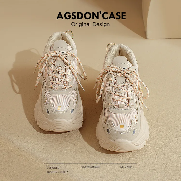 奥古狮登老爹鞋女2025新款春季厚底内增高鞋超火网红显脚小运动鞋