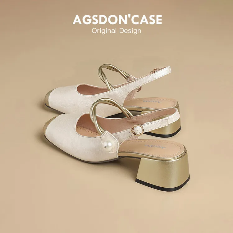 奥古狮登新中式凉鞋女2025新款秋季包头玛丽珍鞋法式晚风粗跟单鞋