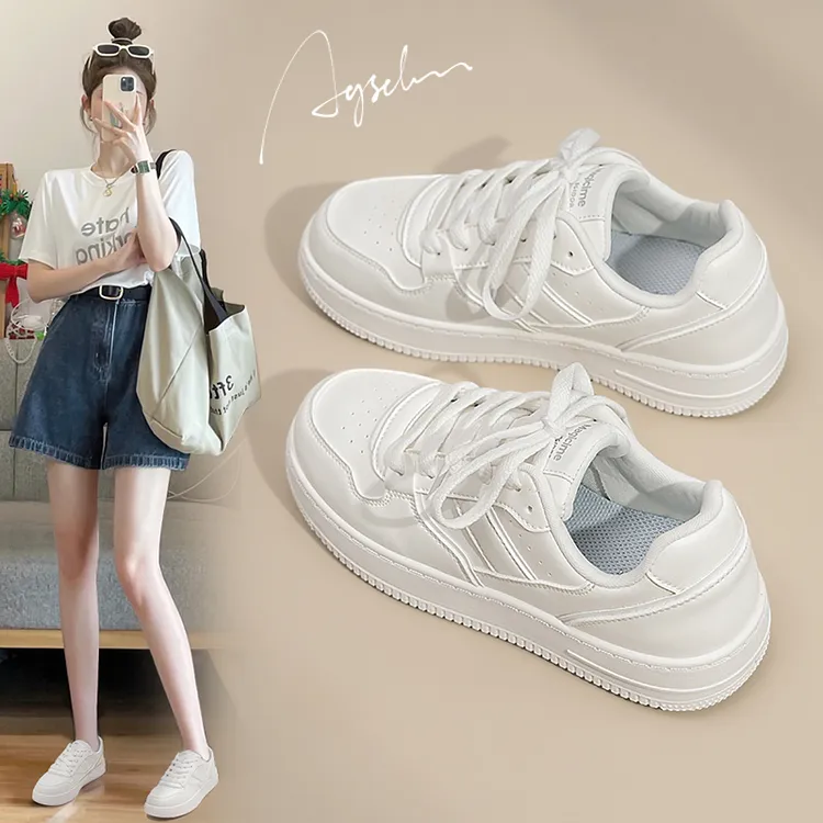 奥古狮登小白鞋女2025新款春季百搭配裙子休闲板鞋厚底运动鞋女款
