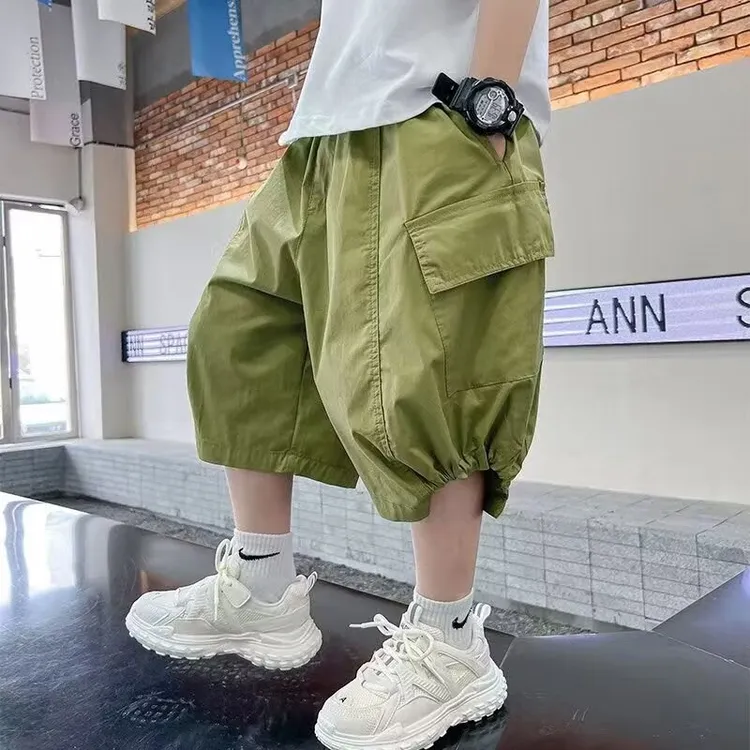 童装男童短裤儿童休闲裤子夏季2024新款中大童夏装薄款七分短裤