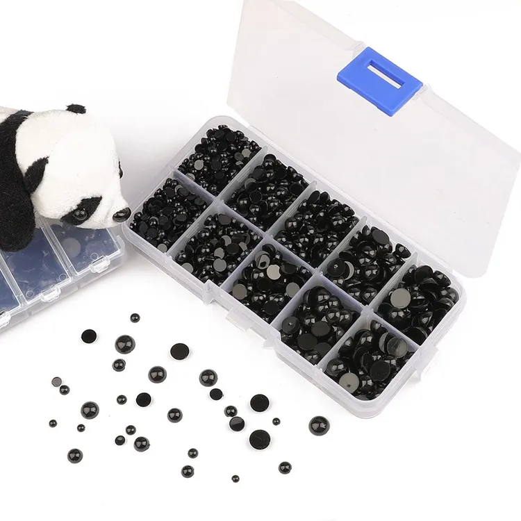 亚克力平底黑色仿真动物眼睛diy材料 手工制作公仔玩偶眼睛珠配件
