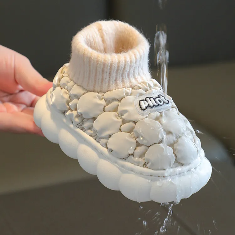 冬季儿童棉拖鞋男女童居家防水加绒保暖防滑大中小童宝宝软棉拖鞋