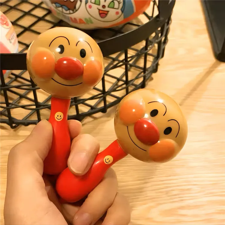 新生婴幼0-3-12个月儿安抚玩具小宝宝抓握训练面包超人沙锤手摇铃
