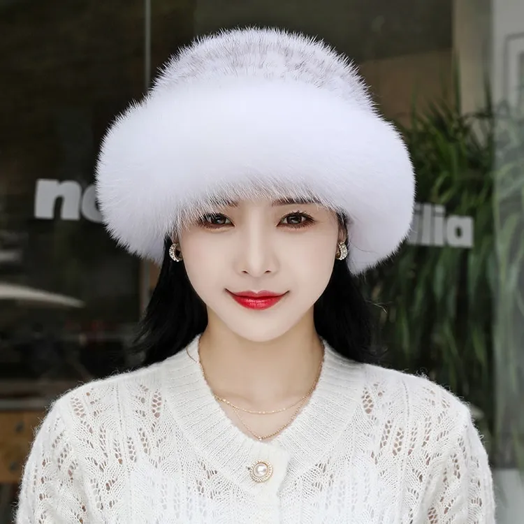 冬季女士韩版青云保暖百搭毛绒皮草帽子