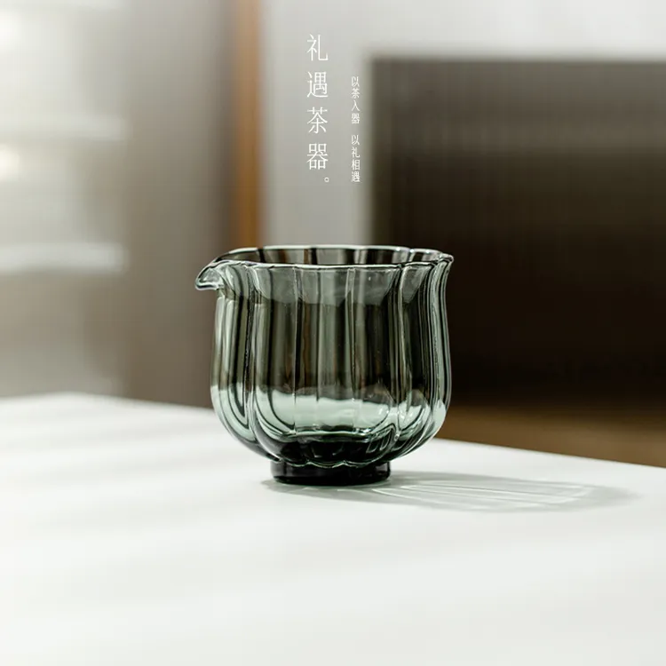 日式耐热玻璃公道杯创意绿色手工泡茶公杯匀杯家用分茶器茶道茶具