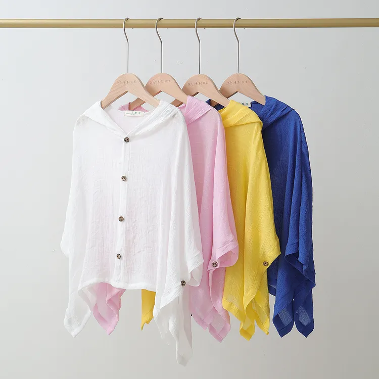 儿童夏季防晒衣大帽披肩轻薄防晒透气夏季防晒百搭连帽宝宝带帽