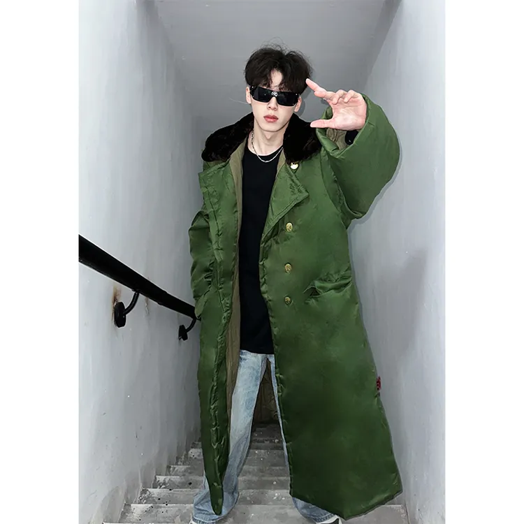 不是羽绒服买不起而且军大衣更有性价比男冬季中长款棉衣过膝风衣