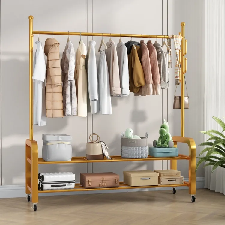 加厚轻奢简易家用阳台衣服架卧室衣架挂衣服落地式卧室