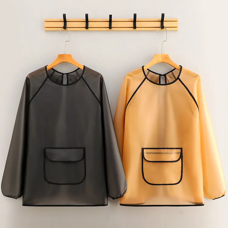 新款小个子防水防油罩衣长袖免洗围裙家用厨房做饭餐饮工作服定制