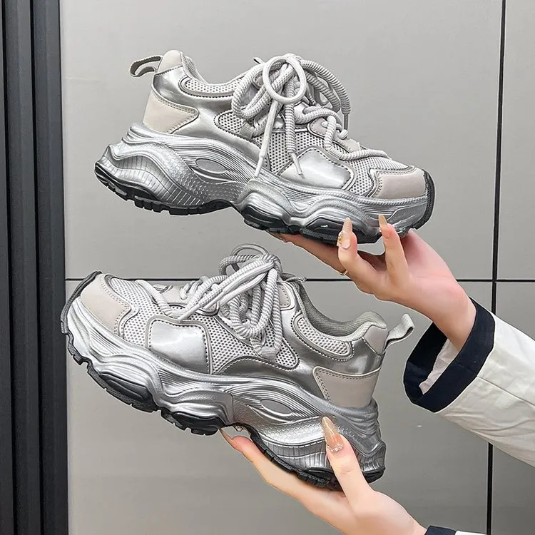 1868欧洲站网面时尚炸街老爹鞋春百搭ins女鞋轻便厚底休闲运动鞋