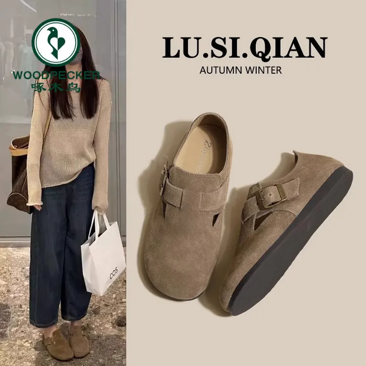 啄木鸟网红勃肯鞋女2025夏季新款时尚休闲百搭韩版复古平底单鞋