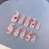 【中方】30片装（甜心恋歌）穿戴甲可随意拆卸 F129