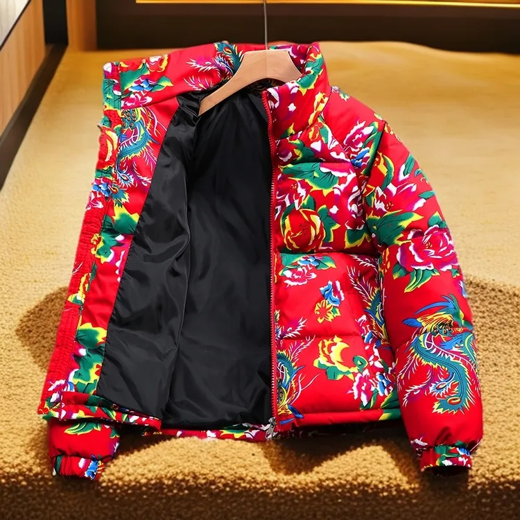 冬季东北大花情侣棉袄男加厚保暖棉衣复古中国风棉服女外套国潮