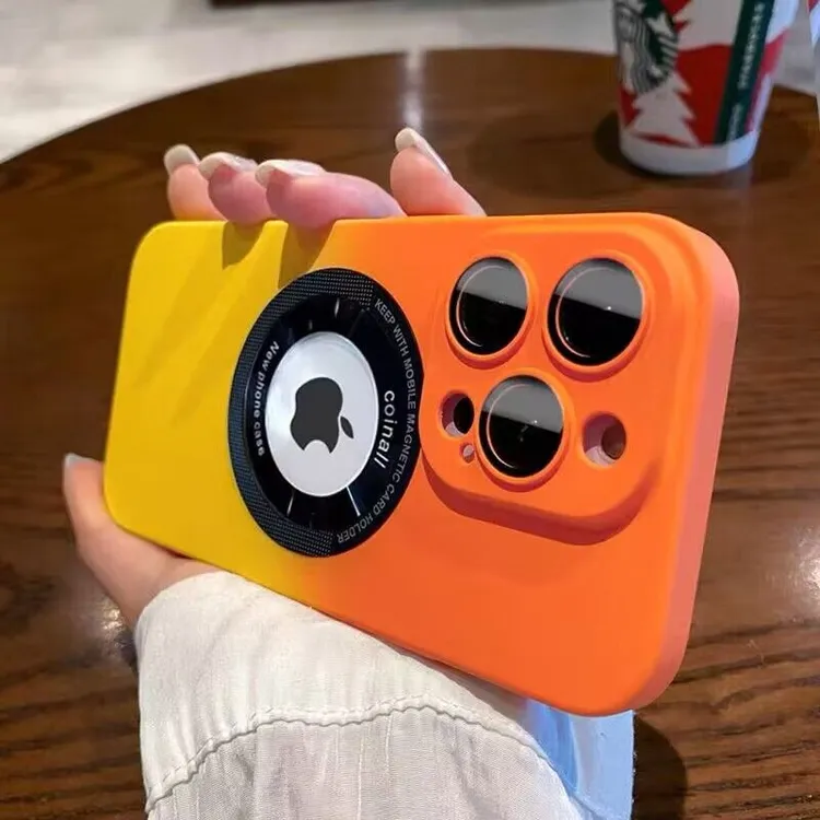 适用苹果14pro手机壳磨砂渐变磁吸漏标iPhone13prmax全包14防摔13