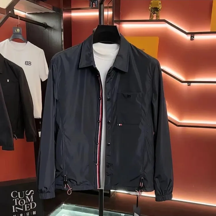 春夏季薄款新品高级感男士翻领夹克衫男装百搭时尚潮流休闲外套男