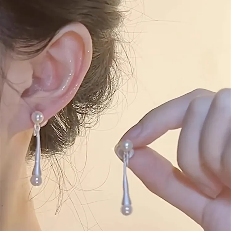 合金耳饰 不规则水滴长款耳钉女小众复古个性简约百搭气质耳环