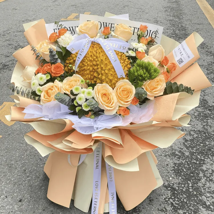 新鲜水果榴莲西瓜鲜花花束成品同城花店免费配送团购下单鲜花速递