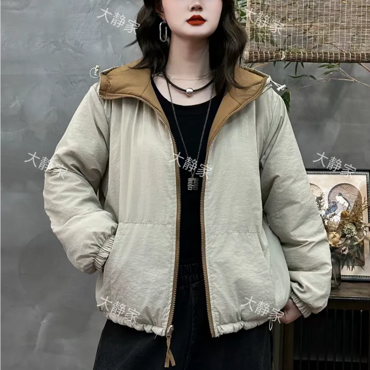 240058新款连帽常规款双面穿棉服（衣长59左右）