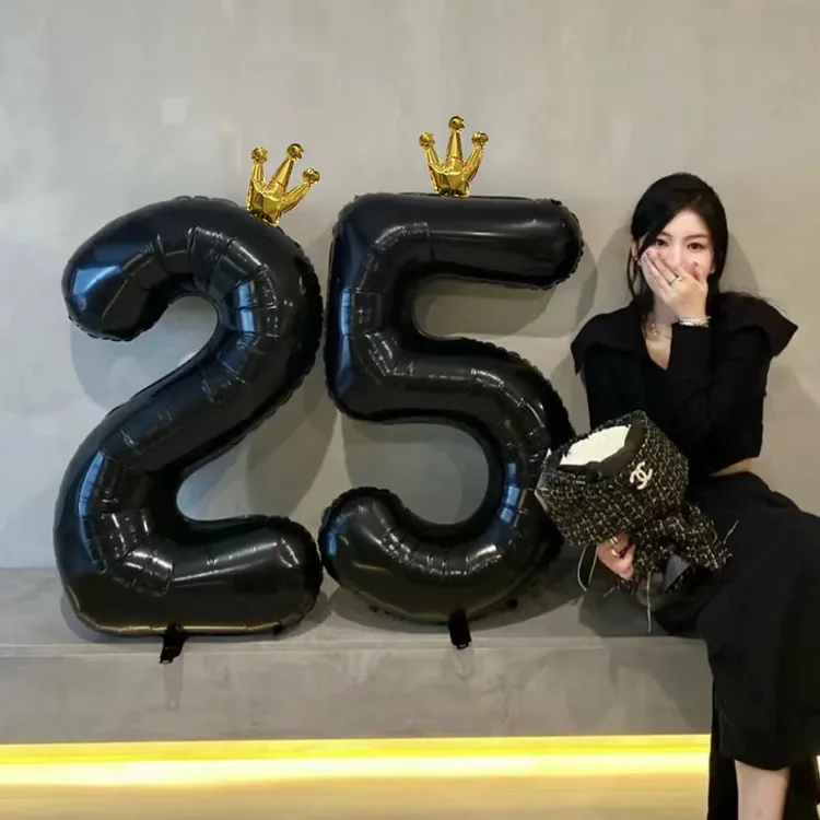 生日数字气球场景布置装饰氛围感拍照道具神器成人女生派对铝膜